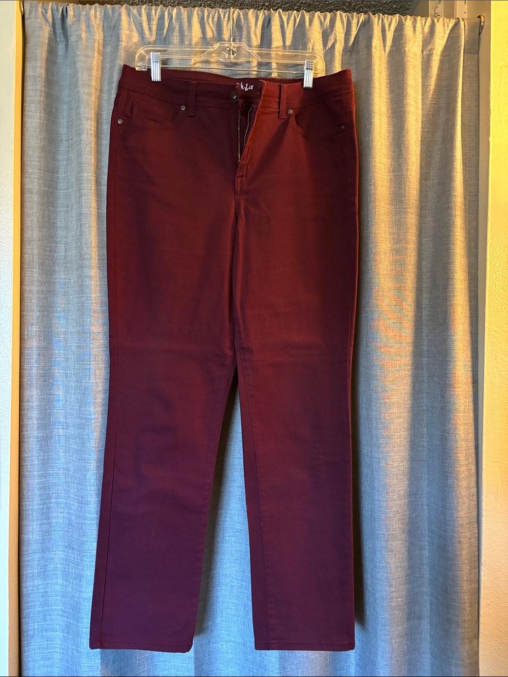 Style & Co. Straight Leg Jeans in Burgundy